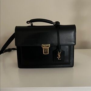 Saint Laurent Classic Black Bag with Gold Accents
